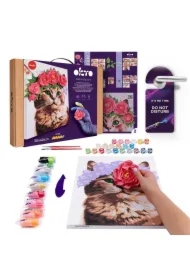 Okto Zestaw do modelowania i malowania 3D Kot w wianku z kwiatów 30x40 cm