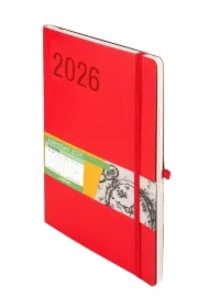 Kalendarz 2026 B5 Impresja czerwony TDW