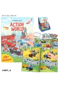 Zestaw kreatywny z naklejkami Action World 13807A