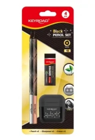 Zestaw szkolny KEYROAD Black Pencil Set czarny blister