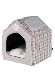 Legowisko zamknięte Silas, 40 x 45 x 40 cm, szare/kremowe