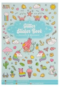 Książeczka z brokatowymi naklejkami - niebieska