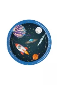 Talerzyki papierowe Rocket Space 20cm
