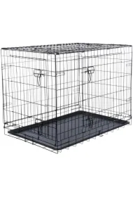 Klatka kennelowa, dla psa, czarna, M: 78 x 62 x 55 cm