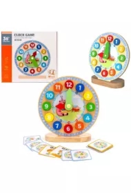 Zegar do nauki drewniany