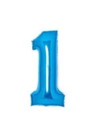 Balon foliowy cyfra 1 niebieska 35x66cm