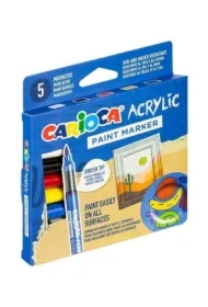 Markery akrylowe z pędzelkiem 5 kolorów