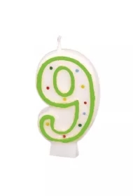 Świeczka cyferka 9 kropki