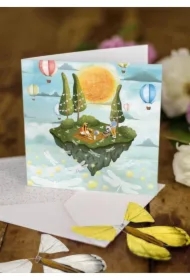 Karnet duży z 2 motylkami Narodziny Piknik