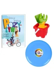 Pakiet dla przedszkolaka. Wakacje detektywa Pozytywki, Frisbee z naklejkami, Zestaw do piasku
