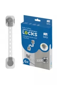 Wielofunkcyjne zabezpieczenie do szafek i szuflad z regulacją