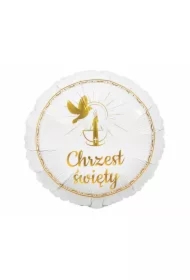 Balon foliowy Chrzest Święty Gołąbek i świeca