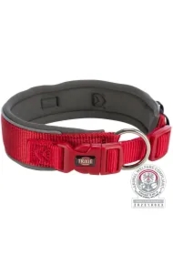 Premium, obroża, dla psa, czerwona/grafitowa, S&ndash;M: 33&ndash;42 cm/35 mm, taśma parciana, szeroka