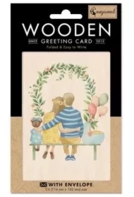 Karnet drewniany C6 + koperta Rodzina