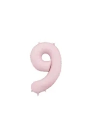 Balon foliowy cyfra 9 86cm jasny różowy