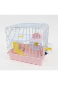 Klatka dla gryzoni do czasowego pobytu 27x20,5x25,5 cm biało/różowa