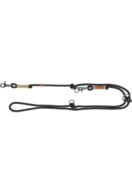 Be Nordic, Smycz regulowana, dla psa, czarna/piaskowa, linka, S&ndash;M: 2.00 m/o 8 mm