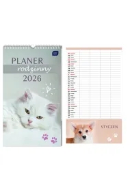 Kalendarz 2026 planner rodzinny 25x43 Zwierzaki