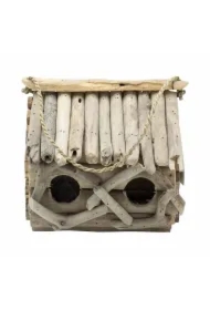 Drewniany domek dla ptaków, podwójny