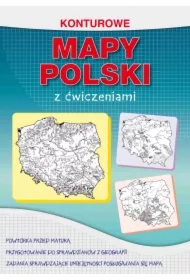 Konturowe mapy Polski z ćwiczeniami