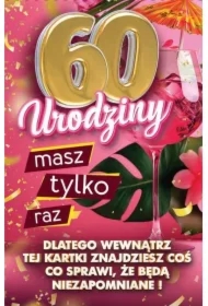 Karnet Urodziny z nakładką na butelkę 60