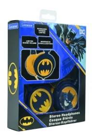 Składane słuchawki przewodowe stereo Batman z głośnością bezpieczną dla dzieci Lexibook HP015BAT