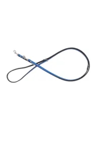 Smycz regulowana skórzana dla psa, niebieski/czarny, XS-S, 12mm/200cm