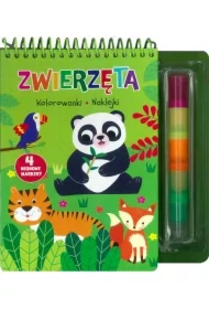 Zwierzęta. Kolorowanki, naklejki, 4 neonowe markery