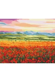 Malowanie po numerach - Zachód Słońca nad Polem Kwiatów