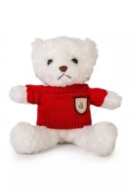 Miś biały 22cm w sweterku czerwony