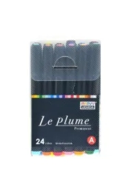 Markery permanentne z końcówką pędzelkową 24 szt