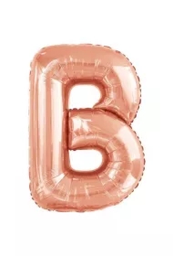 Balon foliowy litera B różowe złoto