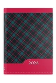 Terminarz 2026 B7 kratka czerwona