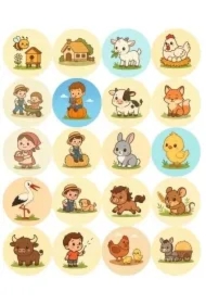 Naklejki motywacyjne farma 25mm