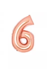 Balon foliowy cyfra 6 różowe złoto