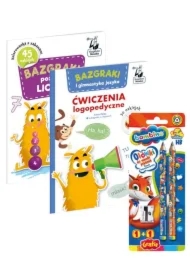 Pakiet dla przedszkolaka. Bazgraki poznają liczby, Bazgraki i gimnastyka języka. Ćwiczenia logopedyczne, Ołówki do nauki pisania Bambino