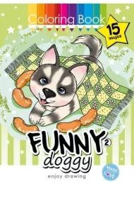Kolorowanka A4 15 obrazków Zabawne pieski 2