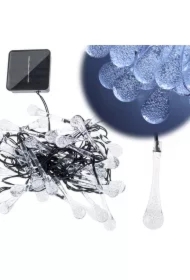Lampki solarne ogrodowe łezki 6,5m 30LED zimny biały
