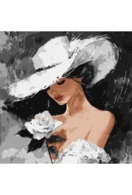 Malowanie po numerach - Biała róża