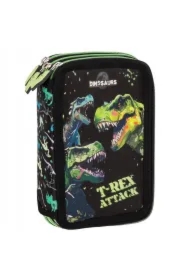 Piórnik potrójny z wyposażeniem Dinozaur