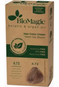 Farba do włosów jasny beżowy blond 8.72