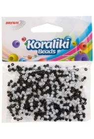 Koraliki akrylowe do nawlekania białe czarne 35mm