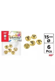 Dzwonek złoty 15mm 6 szt