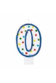 Świeczka cyferka 0 kropki 7,6cm