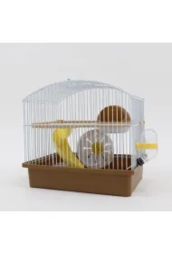 Klatka dla gryzoni do czasowego pobytu 27x20,5x25,5 cm biało/brązowa