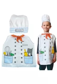 Kostium strój karnawałowy przebranie szef kuchni fartuch czapka szefa kuchni zestaw 3-8 lat