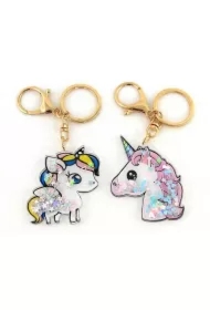 Brelok jednorożec z cekinami 6,5x6cm MIX