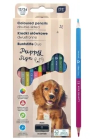 Kredki ołówkowe z temperówką 12/24 Puppy Sign