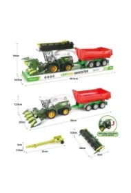 Kombajn z czerwoną przyczepą