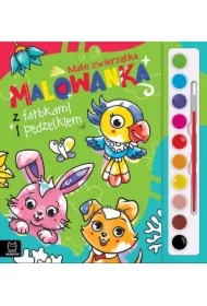 Małe zwierzątka. Malowanka z farbkami i pędzelkiem
